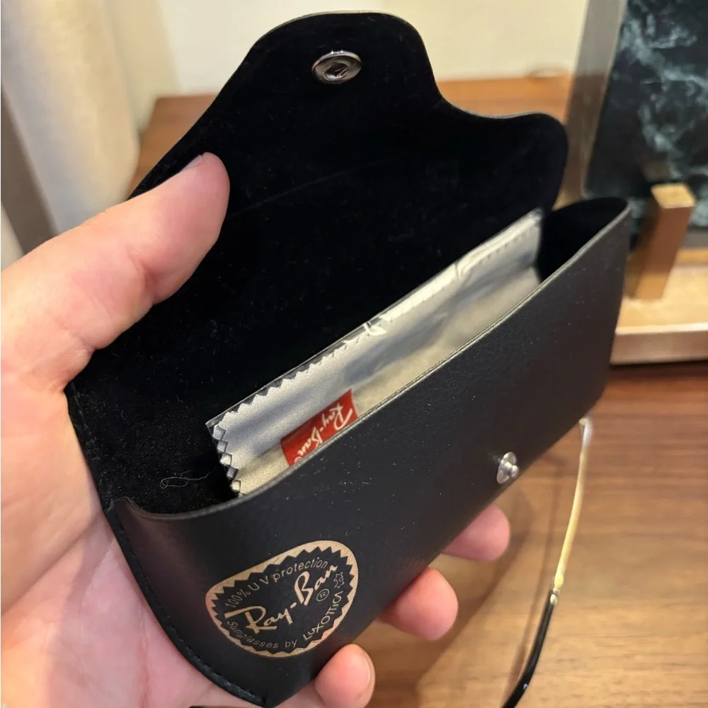 Ray-Ban Black and Gold Sunglasses with Case - Picture 6 of 6